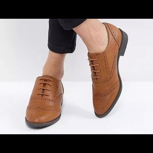 ASOS Design Manic Flat Tan Brogues/Oxfords